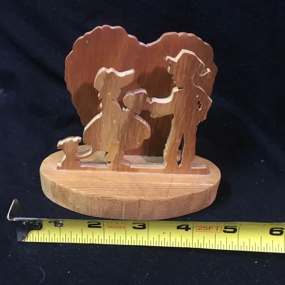 Sweethearts Silhouette Handcrafted Wood Valentine Decor